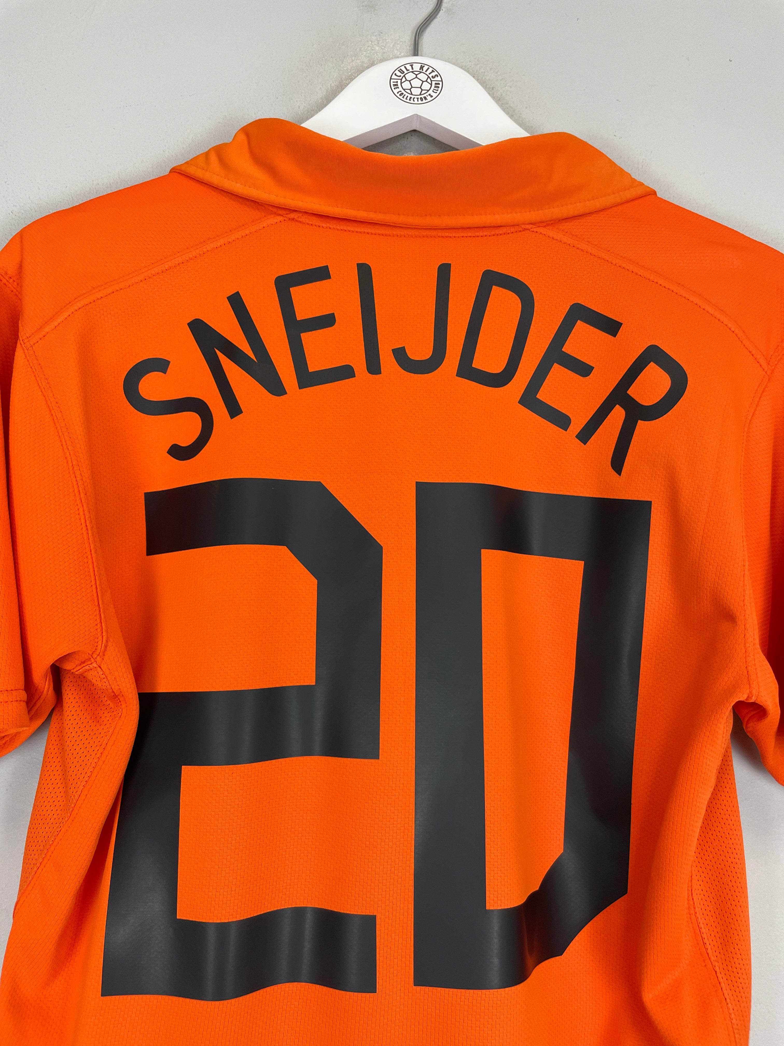 2006/08 NETHERLANDS SNEIJDER #20 HOME SHIRT (M) NIKE ORANGE BLACK 