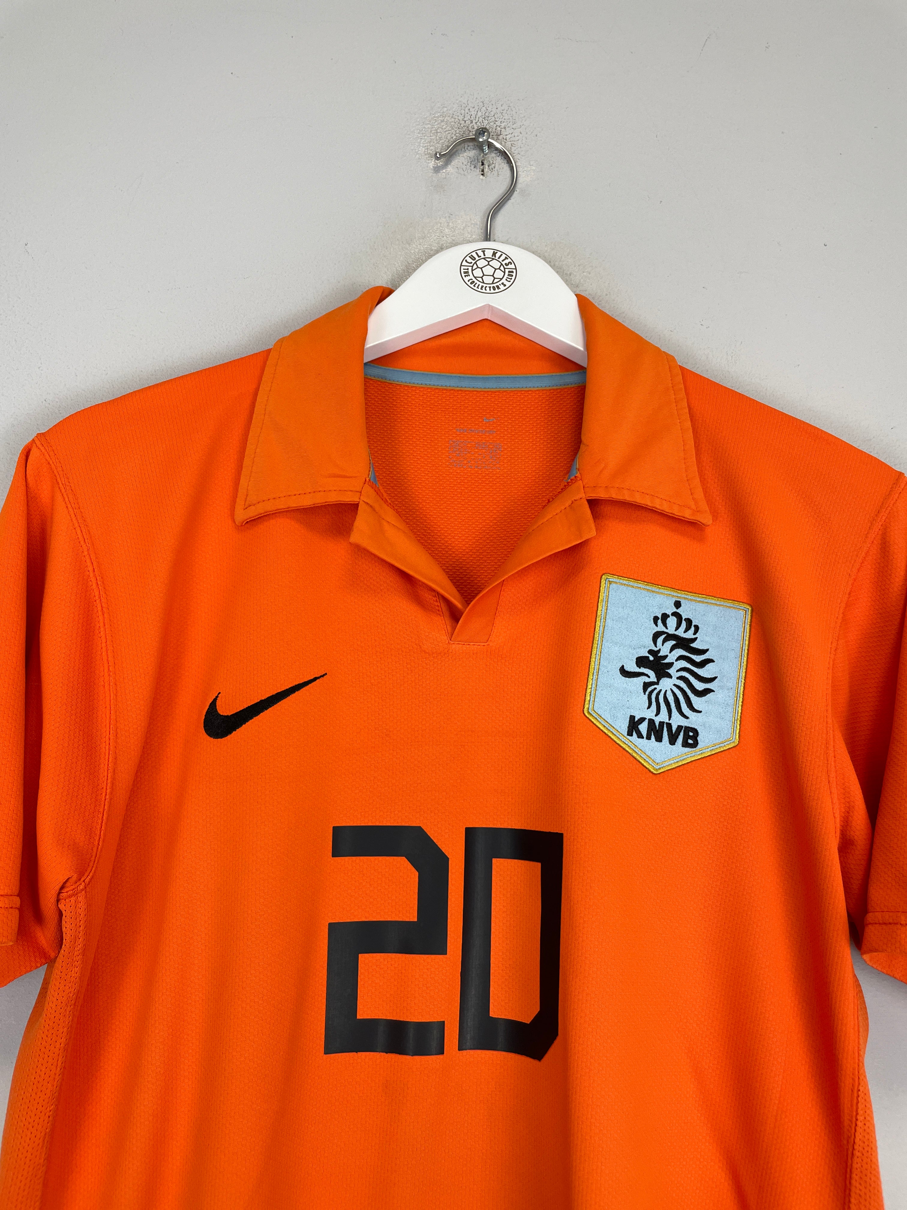 2006/08 NETHERLANDS SNEIJDER #20 HOME SHIRT (M) NIKE COLLAR BADGE CREST ORANGE BLACK