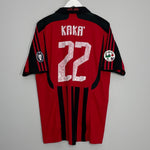 Shop 2007/08 AC MILAN KAKA #22 C/L HOME SHIRT (L) ADIDAS, classic football shirts, vintage football shirts & retro soccer jerseys at Cult Kits