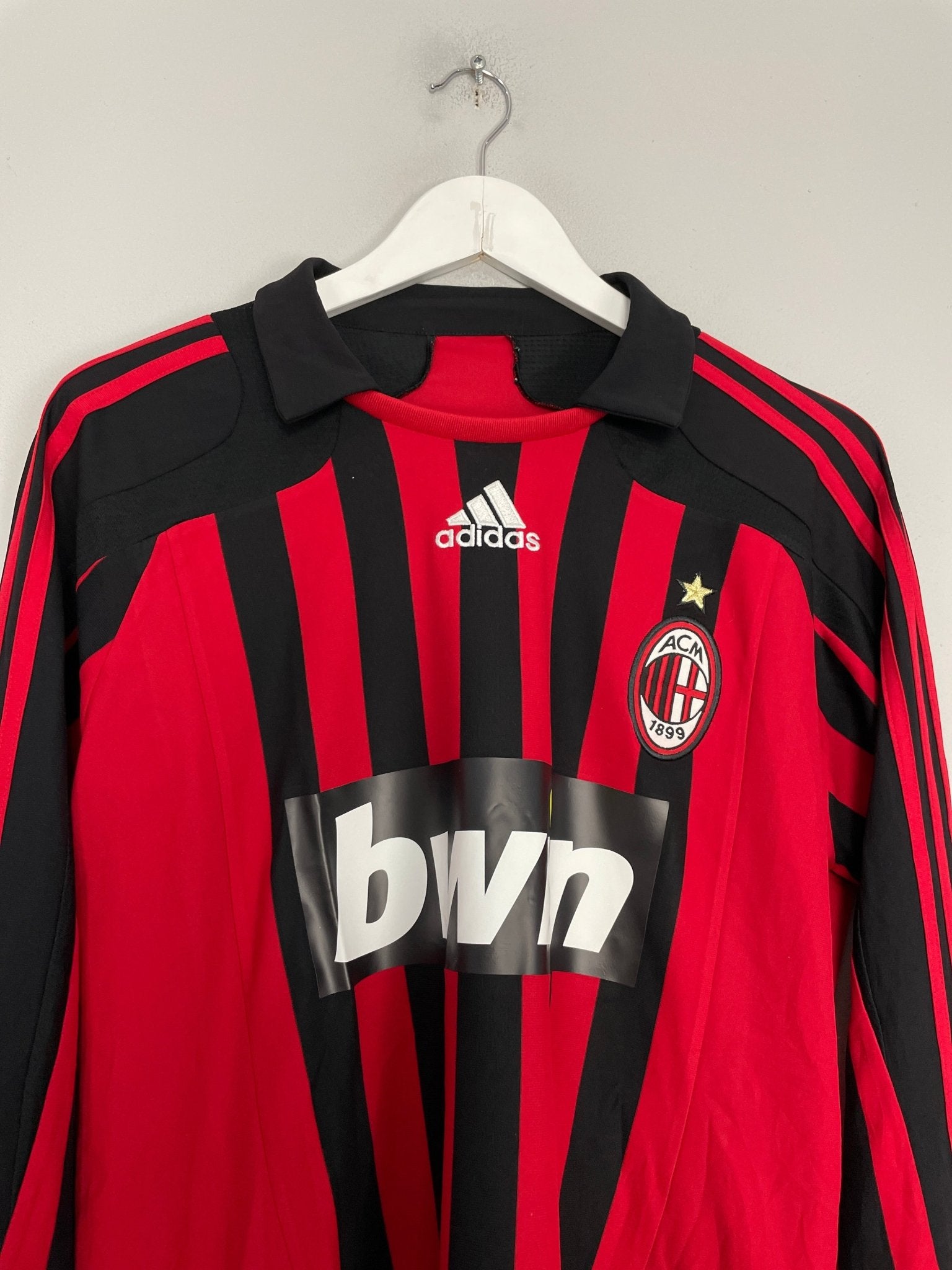 Shop 2007/08 AC MILAN KAKA #22 L/S HOME SHIRT (M) ADIDAS, classic football shirts, vintage football shirts & retro soccer jerseys at Cult Kits