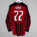 Shop 2007/08 AC MILAN KAKA #22 L/S HOME SHIRT (M) ADIDAS, classic football shirts, vintage football shirts & retro soccer jerseys at Cult Kits