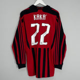 Shop 2007/08 AC MILAN KAKA #22 L/S HOME SHIRT (M) ADIDAS, classic football shirts, vintage football shirts & retro soccer jerseys at Cult Kits