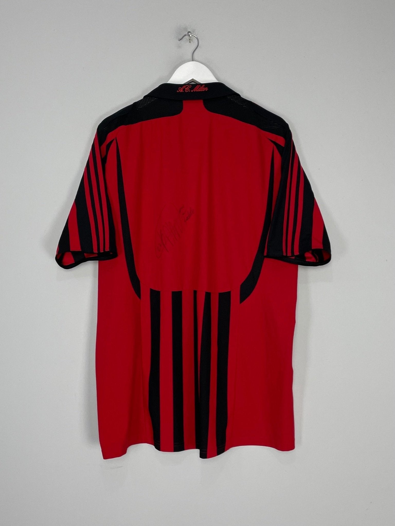 Shop 2007/08 AC MILAN *KAKA SIGNED* HOME SHIRT (XL) ADIDAS, classic football shirts, vintage football shirts & retro soccer jerseys at Cult Kits