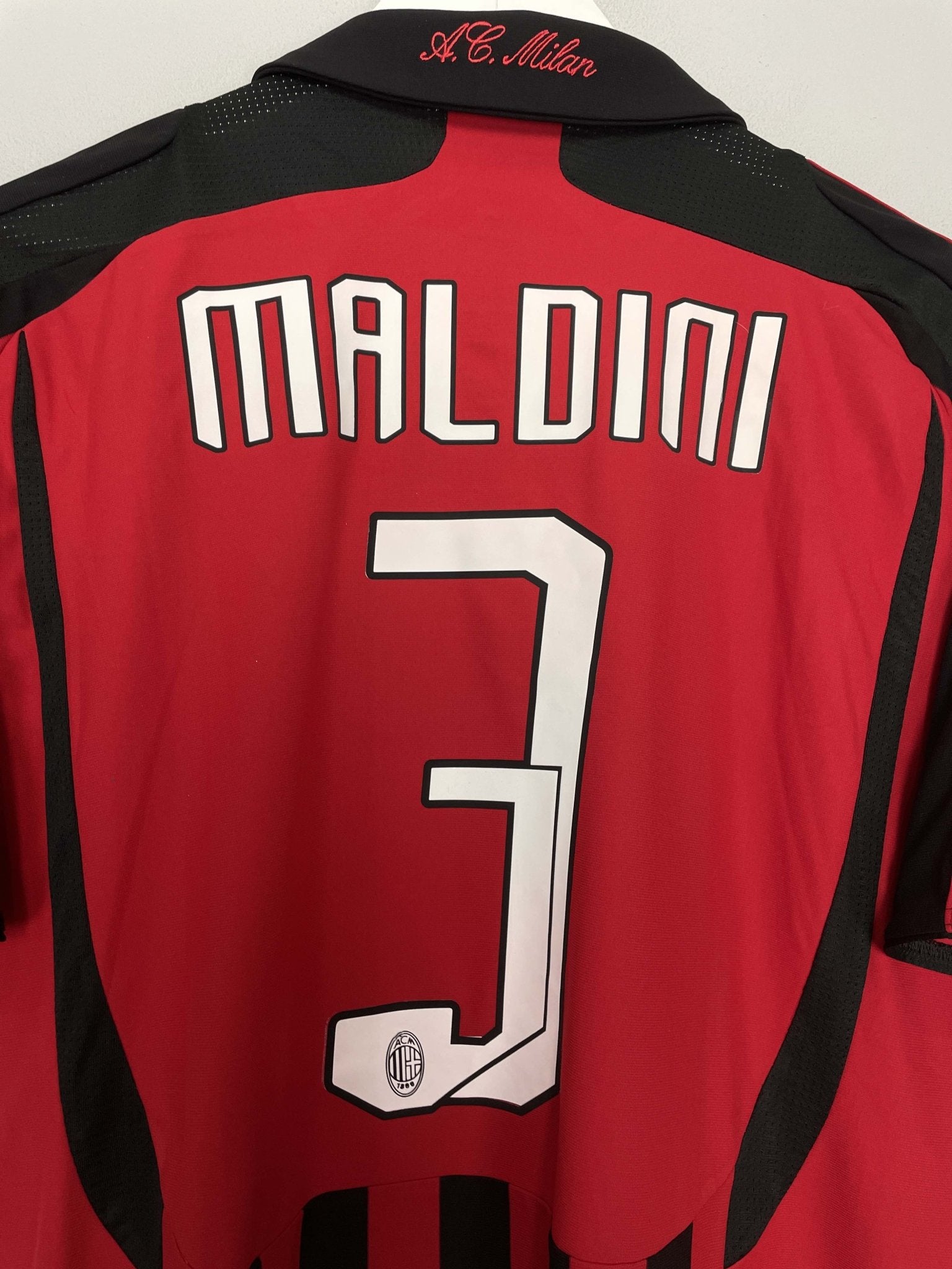 Shop 2007/08 AC MILAN MALDINI #3 HOME SHIRT (L) ADIDAS, classic football shirts, vintage football shirts & retro soccer jerseys at Cult Kits