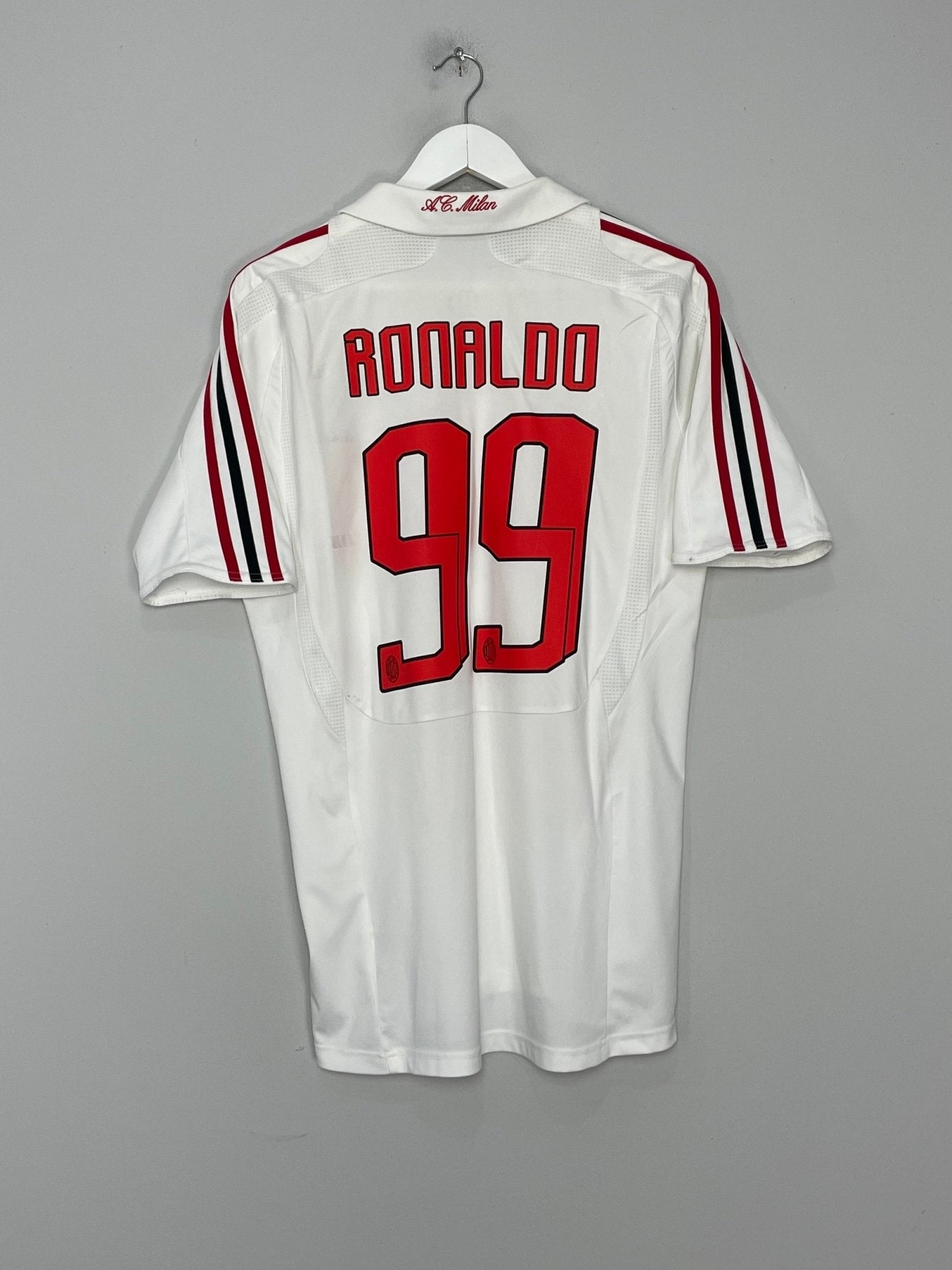 Shop 2007/08 AC MILAN RONALDO #99 AWAY SHIRT (M) ADIDAS, classic football shirts, vintage football shirts & retro soccer jerseys at Cult Kits