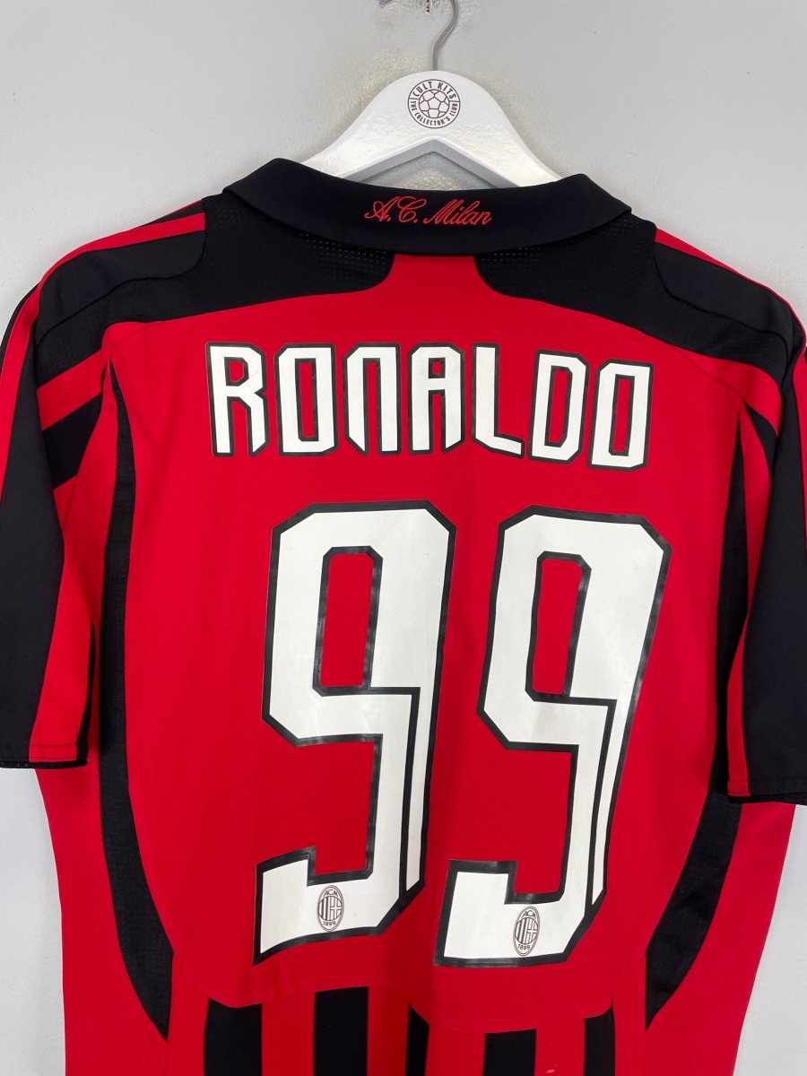 2007/08 AC MILAN RONALDO 99 HOME SHIRT (M) ADIDAS - Cult Kits - Medium - Buy Vintage Football Shirts, Authentic Retro Football Shirts For Sale, Classic Football Shirts & Soccer Jersey