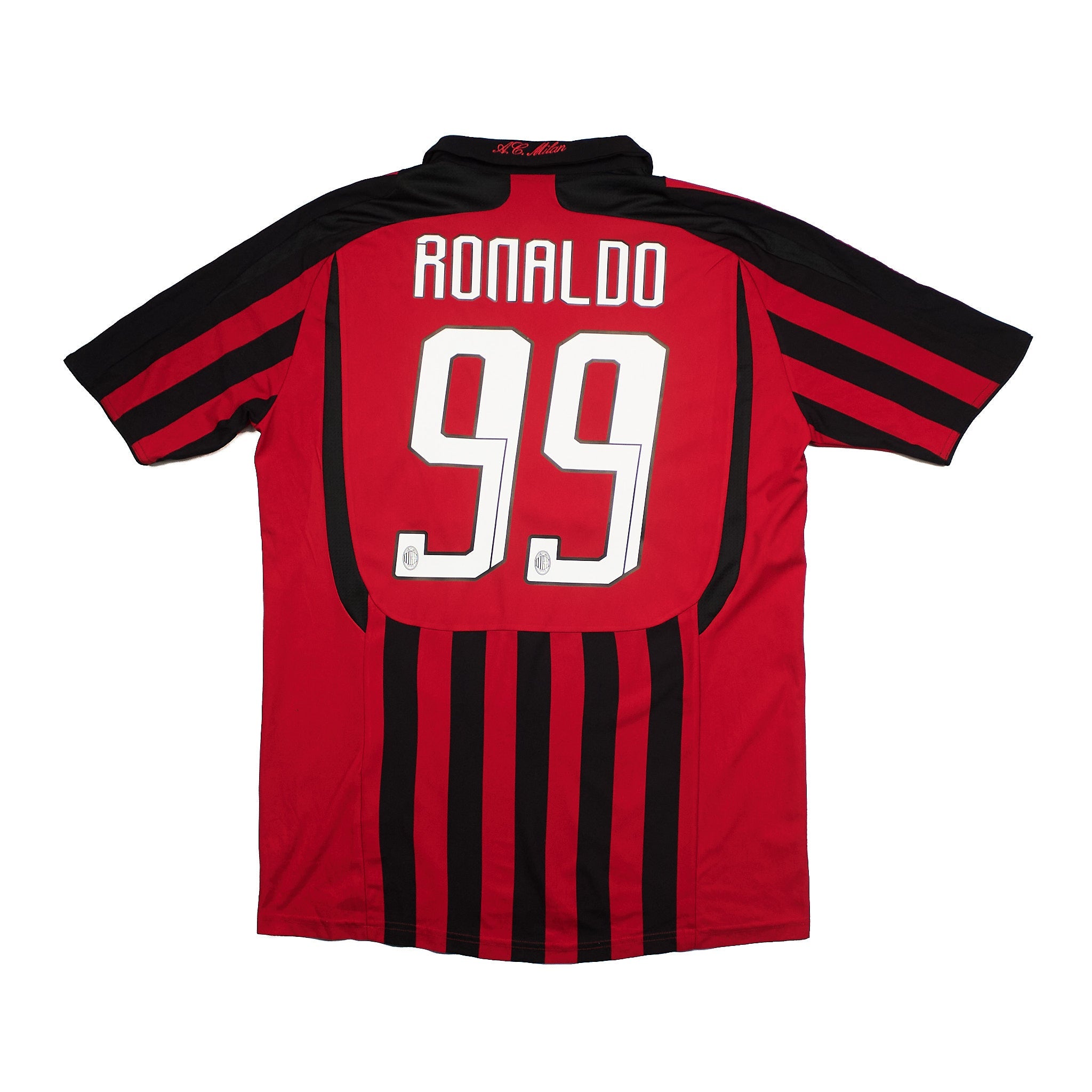 Buy 2007/08 AC Milan Ronaldo 99 Home Shirt (M) Adidas ~ Free worldwide shipping ~ Authentic Vintage Football Shirts from Cult Kits