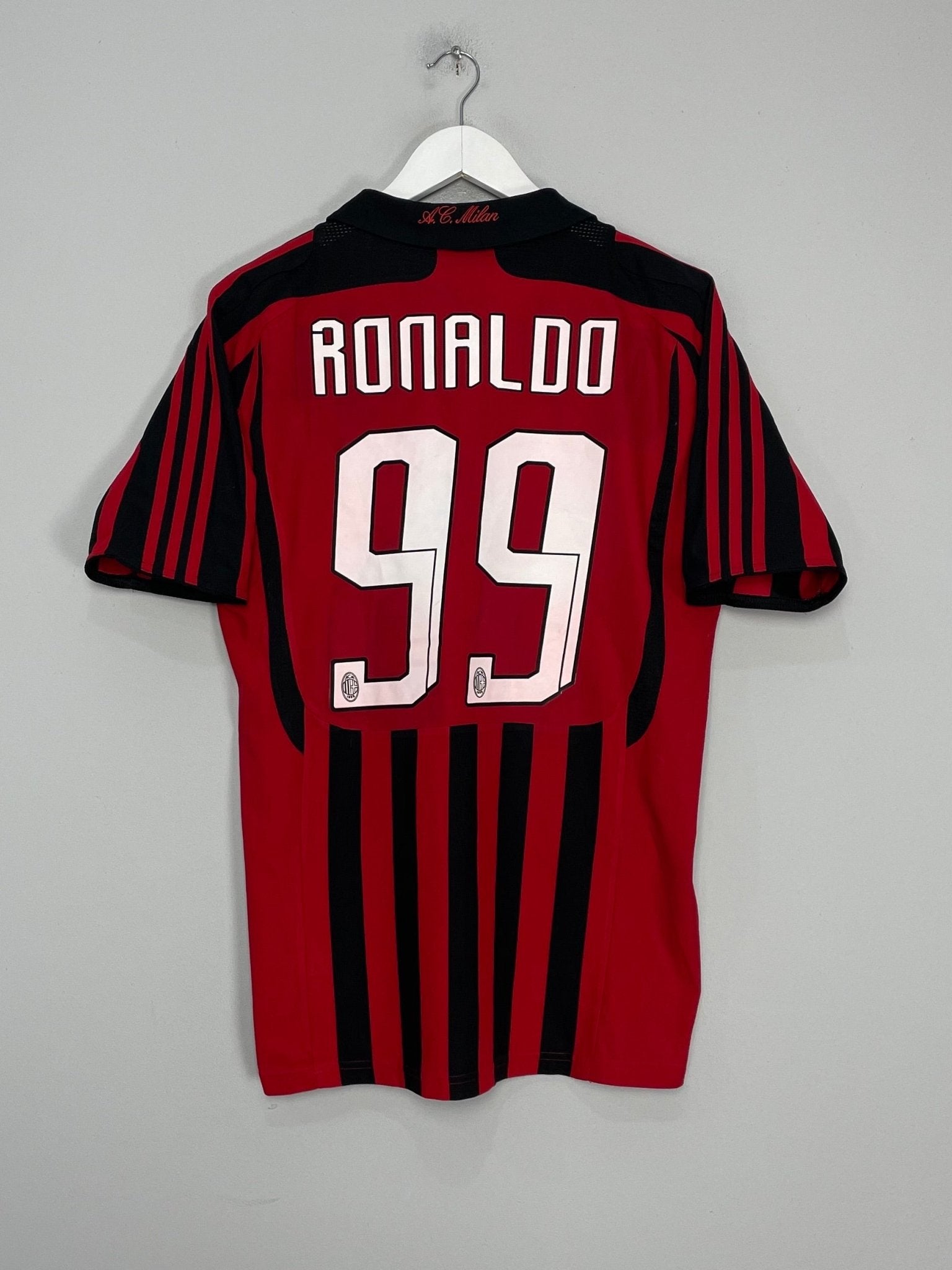 Shop 2007/08 AC MILAN RONALDO #99 HOME SHIRT (M) ADIDAS, classic football shirts, vintage football shirts & retro soccer jerseys at Cult Kits