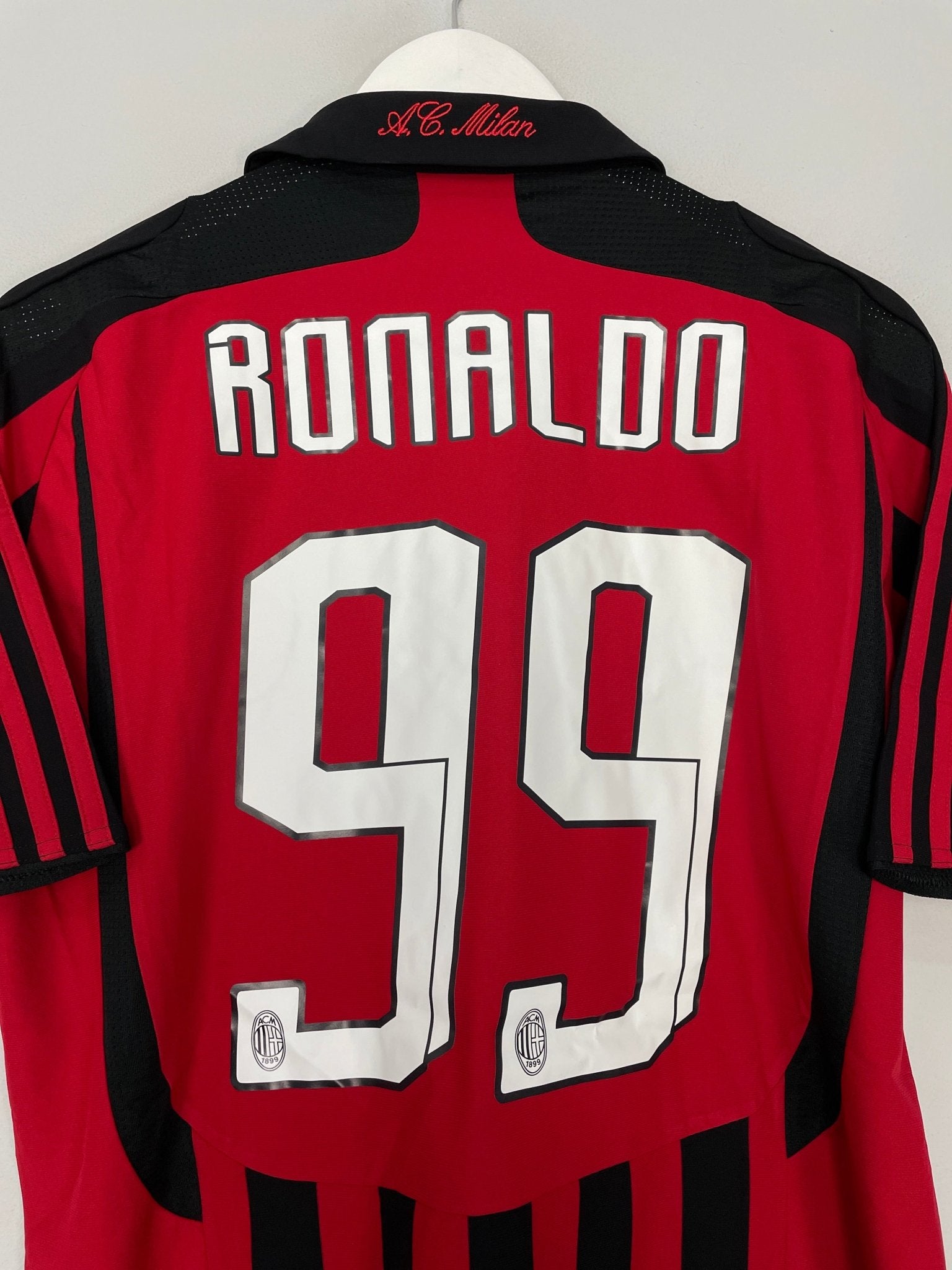 Shop 2007/08 AC MILAN RONALDO #99 HOME SHIRT (M) ADIDAS, classic football shirts, vintage football shirts & retro soccer jerseys at Cult Kits