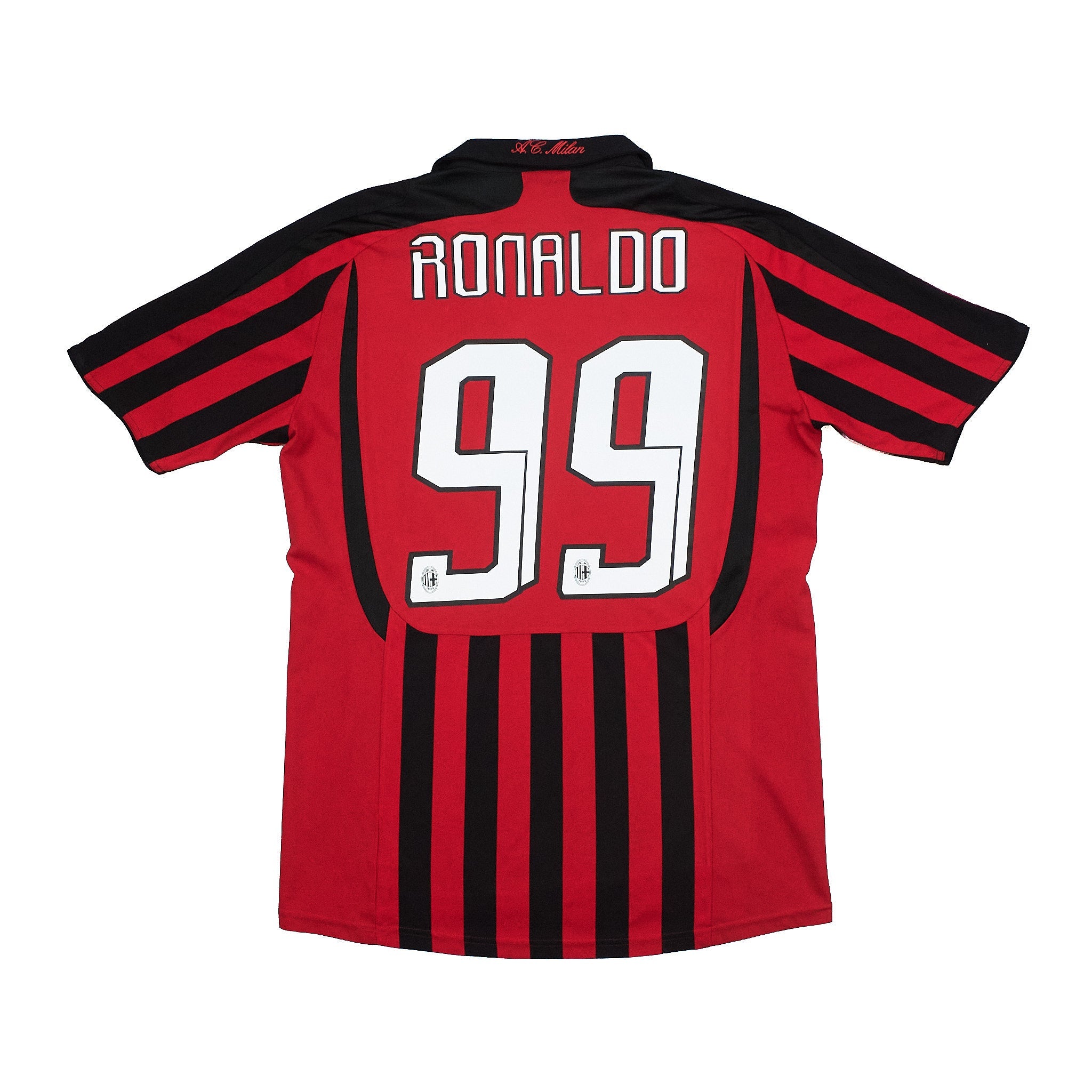 Buy 2007/08 AC Milan Ronaldo 99 Home Shirt (M) Adidas ~ Free worldwide shipping ~ Authentic Vintage Football Shirts from Cult Kits