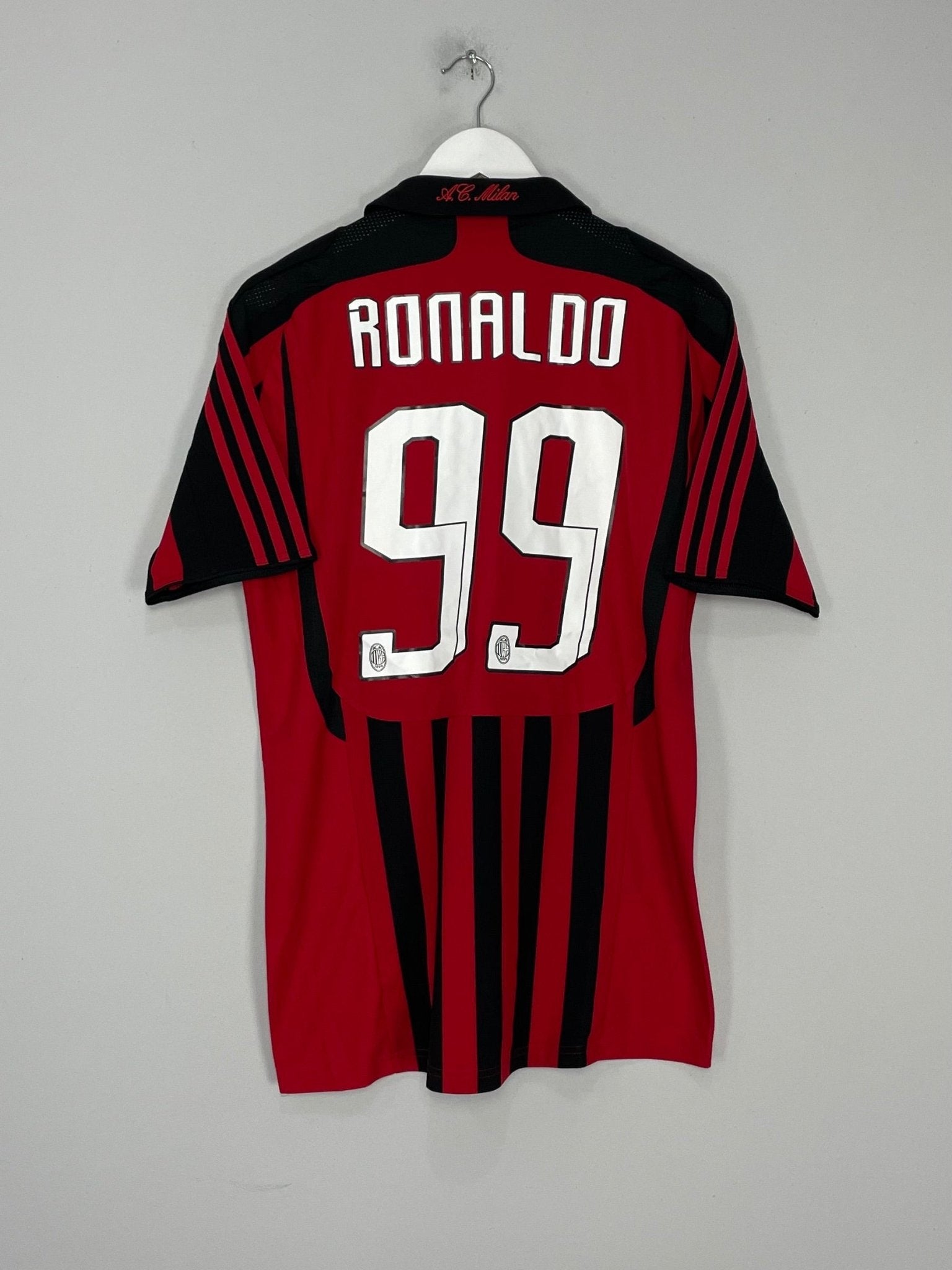 Shop 2007/08 AC MILAN RONALDO #99 HOME SHIRT (M) ADIDAS, classic football shirts, vintage football shirts & retro soccer jerseys at Cult Kits