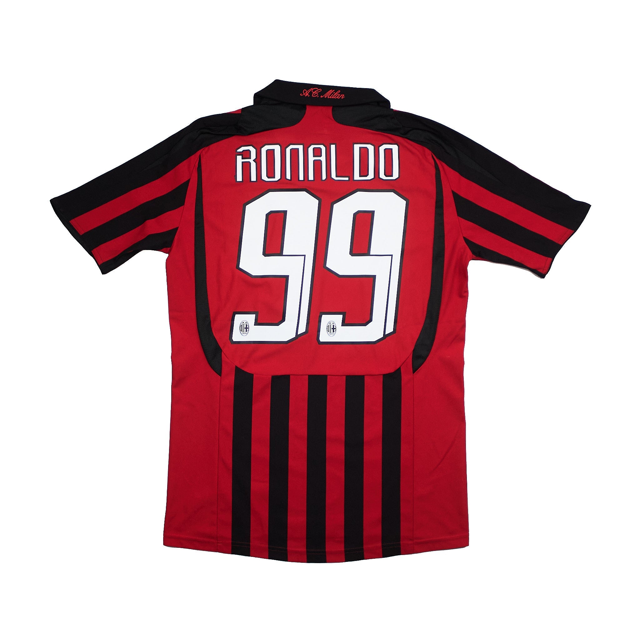 Buy 2007/08 AC Milan Ronaldo 99 Home Shirt (S) Adidas ~ Free worldwide shipping ~ Authentic Vintage Football Shirts from Cult Kits