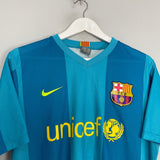 Shop 2007/08 BARCELONA AWAY SHIRT (M) NIKE BASIC, classic football shirts, vintage football shirts & retro soccer jerseys at Cult Kits