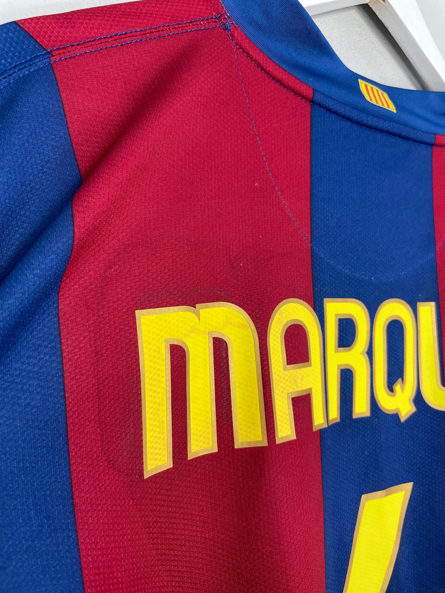 Shop 2007/08 BARCELONA MARQUEZ #4 HOME SHIRT (XXL) NIKE, classic football shirts, vintage football shirts & retro soccer jerseys at Cult Kits