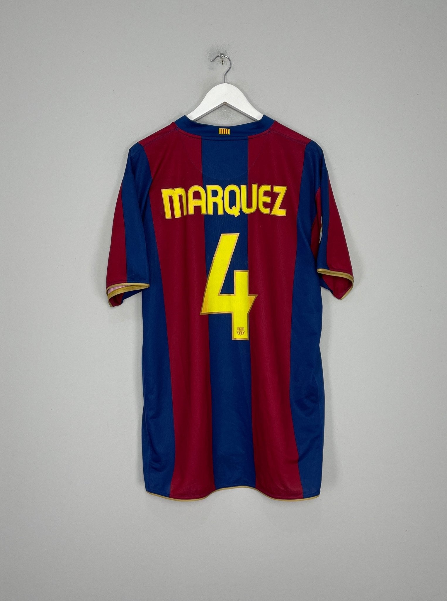 Shop 2007/08 BARCELONA MARQUEZ #4 HOME SHIRT (XXL) NIKE, classic football shirts, vintage football shirts & retro soccer jerseys at Cult Kits