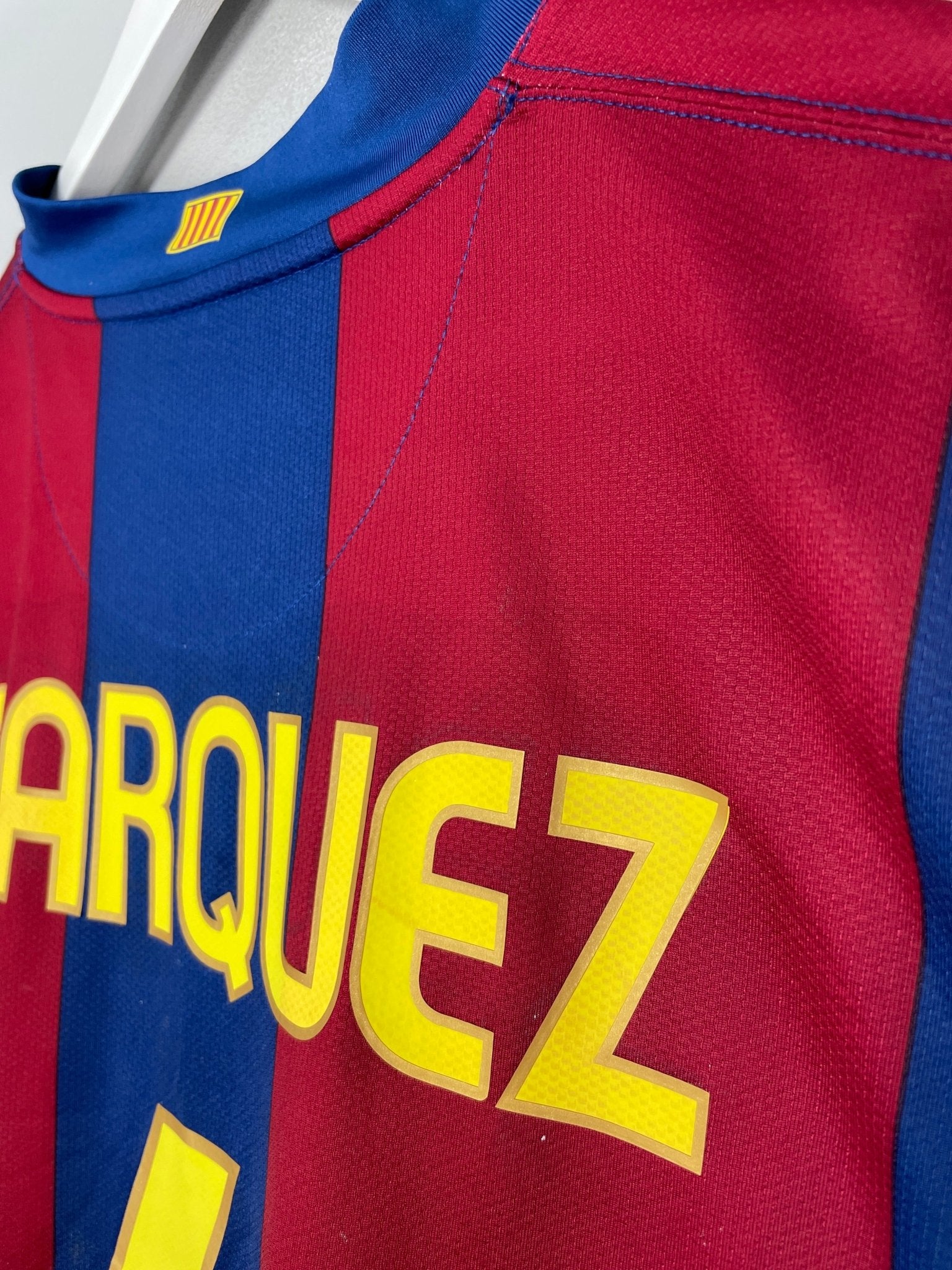 Shop 2007/08 BARCELONA MARQUEZ #4 HOME SHIRT (XXL) NIKE, classic football shirts, vintage football shirts & retro soccer jerseys at Cult Kits