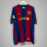Shop 2007/08 BARCELONA MARQUEZ #4 HOME SHIRT (XXL) NIKE, classic football shirts, vintage football shirts & retro soccer jerseys at Cult Kits
