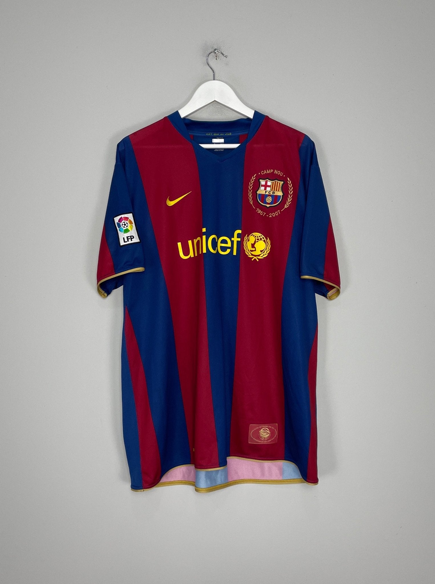 Shop 2007/08 BARCELONA MARQUEZ #4 HOME SHIRT (XXL) NIKE, classic football shirts, vintage football shirts & retro soccer jerseys at Cult Kits