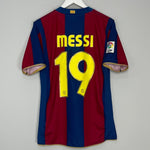 Shop 2007/08 BARCELONA MESSI #19 HOME SHIRT (M) NIKE, classic football shirts, vintage football shirts & retro soccer jerseys at Cult Kits