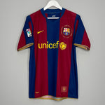 Shop 2007/08 BARCELONA MESSI #19 HOME SHIRT (M) NIKE, classic football shirts, vintage football shirts & retro soccer jerseys at Cult Kits