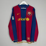 Shop 2007/08 BARCELONA MESSI #19 L/S HOME SHIRT (L) NIKE, classic football shirts, vintage football shirts & retro soccer jerseys at Cult Kits