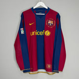 Shop 2007/08 BARCELONA MESSI #19 L/S HOME SHIRT (L) NIKE, classic football shirts, vintage football shirts & retro soccer jerseys at Cult Kits