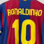 Shop 2007/08 BARCELONA RONALDINHO #10 HOME SHIRT (L) NIKE, classic football shirts, vintage football shirts & retro soccer jerseys at Cult Kits