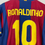 Shop 2007/08 BARCELONA RONALDINHO #10 HOME SHIRT (L) NIKE, classic football shirts, vintage football shirts & retro soccer jerseys at Cult Kits