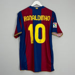 Shop 2007/08 BARCELONA RONALDINHO #10 HOME SHIRT (L) NIKE, classic football shirts, vintage football shirts & retro soccer jerseys at Cult Kits