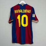 Shop 2007/08 BARCELONA RONALDINHO #10 HOME SHIRT (L) NIKE, classic football shirts, vintage football shirts & retro soccer jerseys at Cult Kits