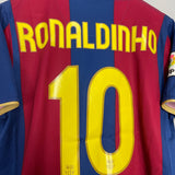Shop 2007/08 BARCELONA RONALDINHO #10 HOME SHIRT (M) NIKE, classic football shirts, vintage football shirts & retro soccer jerseys at Cult Kits