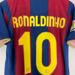 Shop 2007/08 BARCELONA RONALDINHO #10 HOME SHIRT (M) NIKE, classic football shirts, vintage football shirts & retro soccer jerseys at Cult Kits