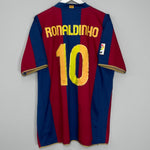 Shop 2007/08 BARCELONA RONALDINHO #10 HOME SHIRT (XL) NIKE, classic football shirts, vintage football shirts & retro soccer jerseys at Cult Kits