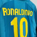 Shop 2007/08 BARCELONA RONALDINHO #10 L/S AWAY SHIRT (XL) NIKE, classic football shirts, vintage football shirts & retro soccer jerseys at Cult Kits