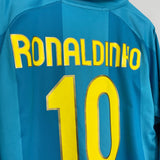 Shop 2007/08 BARCELONA RONALDINHO #10 L/S AWAY SHIRT (XL) NIKE, classic football shirts, vintage football shirts & retro soccer jerseys at Cult Kits