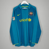 Shop 2007/08 BARCELONA RONALDINHO #10 L/S AWAY SHIRT (XL) NIKE, classic football shirts, vintage football shirts & retro soccer jerseys at Cult Kits