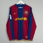 Shop 2007/08 BARCELONA RONALDINHO #10 L/S HOME SHIRT (M) NIKE, classic football shirts, vintage football shirts & retro soccer jerseys at Cult Kits