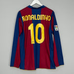 Shop 2007/08 BARCELONA RONALDINHO #10 L/S HOME SHIRT (M) NIKE, classic football shirts, vintage football shirts & retro soccer jerseys at Cult Kits