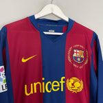 Shop 2007/08 BARCELONA RONALDINHO #10 L/S HOME SHIRT (M) NIKE, classic football shirts, vintage football shirts & retro soccer jerseys at Cult Kits