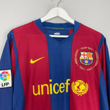 Shop 2007/08 BARCELONA RONALDINHO #10 L/S HOME SHIRT (M) NIKE, classic football shirts, vintage football shirts & retro soccer jerseys at Cult Kits