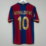 Shop 2007/08 BARCELONA RONALDINHO #80 HOME SHIRT (M) NIKE, classic football shirts, vintage football shirts & retro soccer jerseys at Cult Kits
