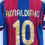 Shop 2007/08 BARCELONA RONALDINHO #80 HOME SHIRT (M) NIKE, classic football shirts, vintage football shirts & retro soccer jerseys at Cult Kits