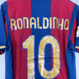Shop 2007/08 BARCELONA RONALDINHO #80 HOME SHIRT (M) NIKE, classic football shirts, vintage football shirts & retro soccer jerseys at Cult Kits
