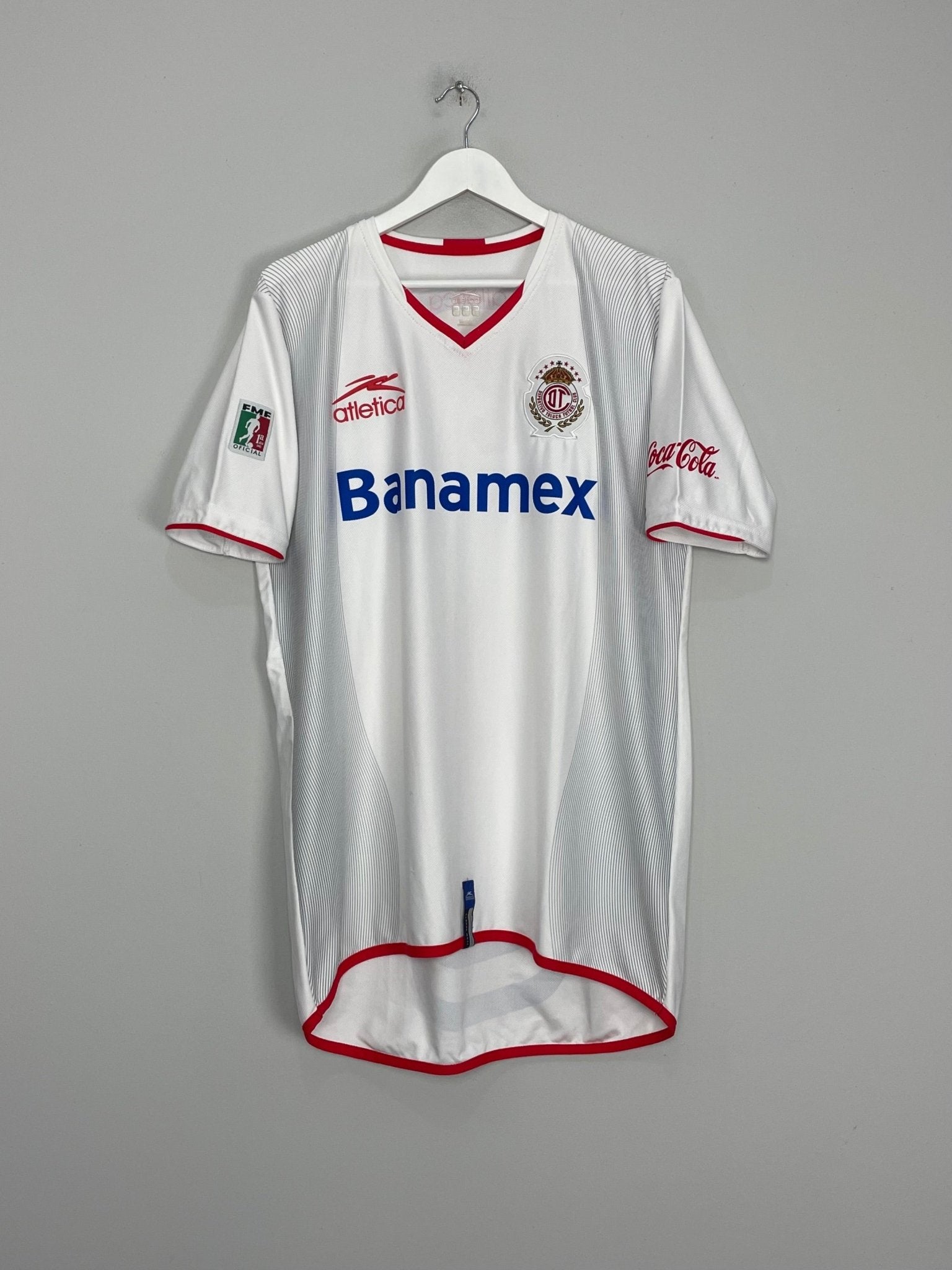 Shop 2007/08 DEPORTIVO TOLUCA AWAY SHIRT (L) ATLETICA, classic football shirts, vintage football shirts & retro soccer jerseys at Cult Kits