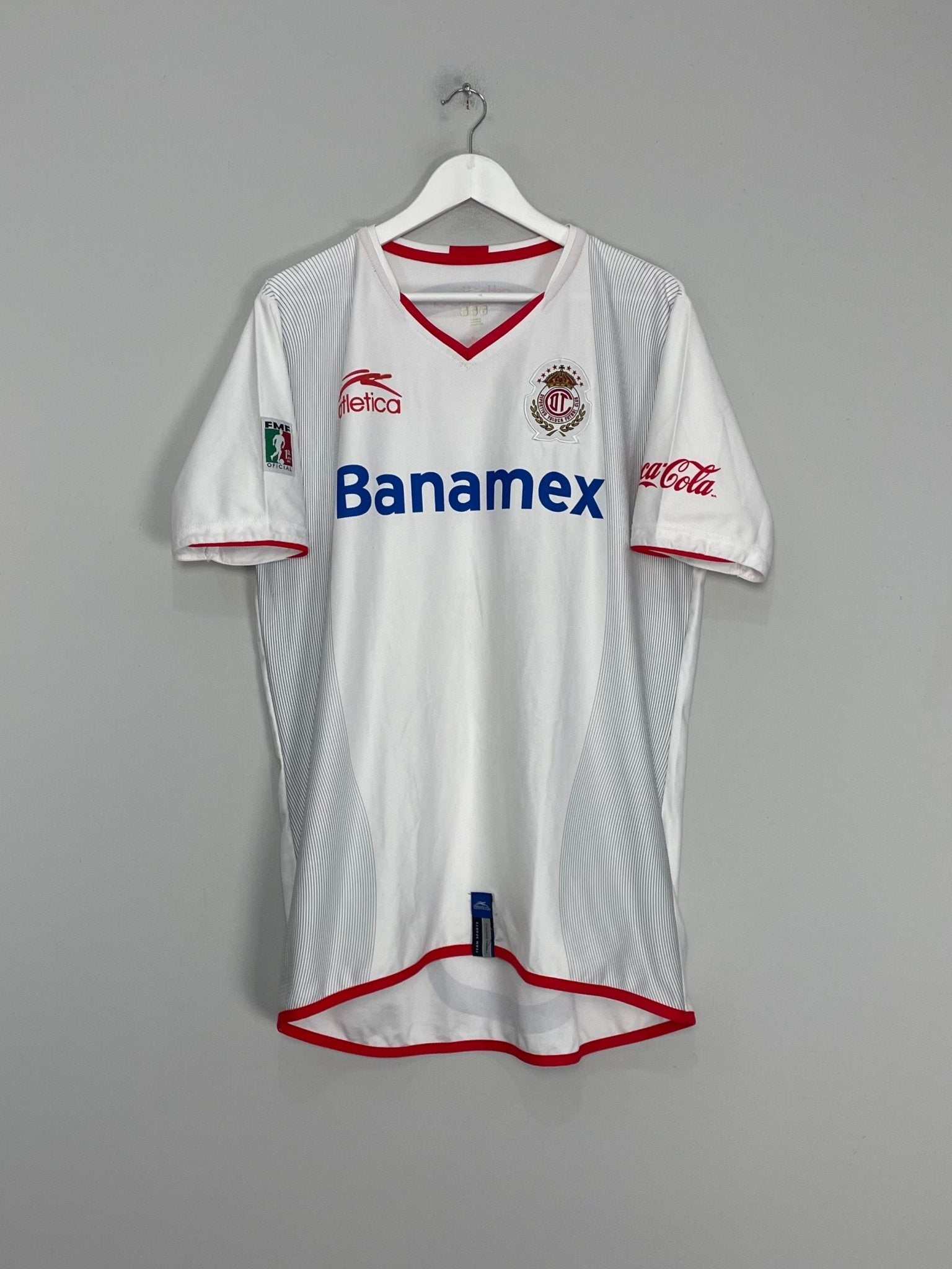Shop 2007/08 DEPORTIVO TOLUCA AWAY SHIRT (L) ATLETICA, classic football shirts, vintage football shirts & retro soccer jerseys at Cult Kits