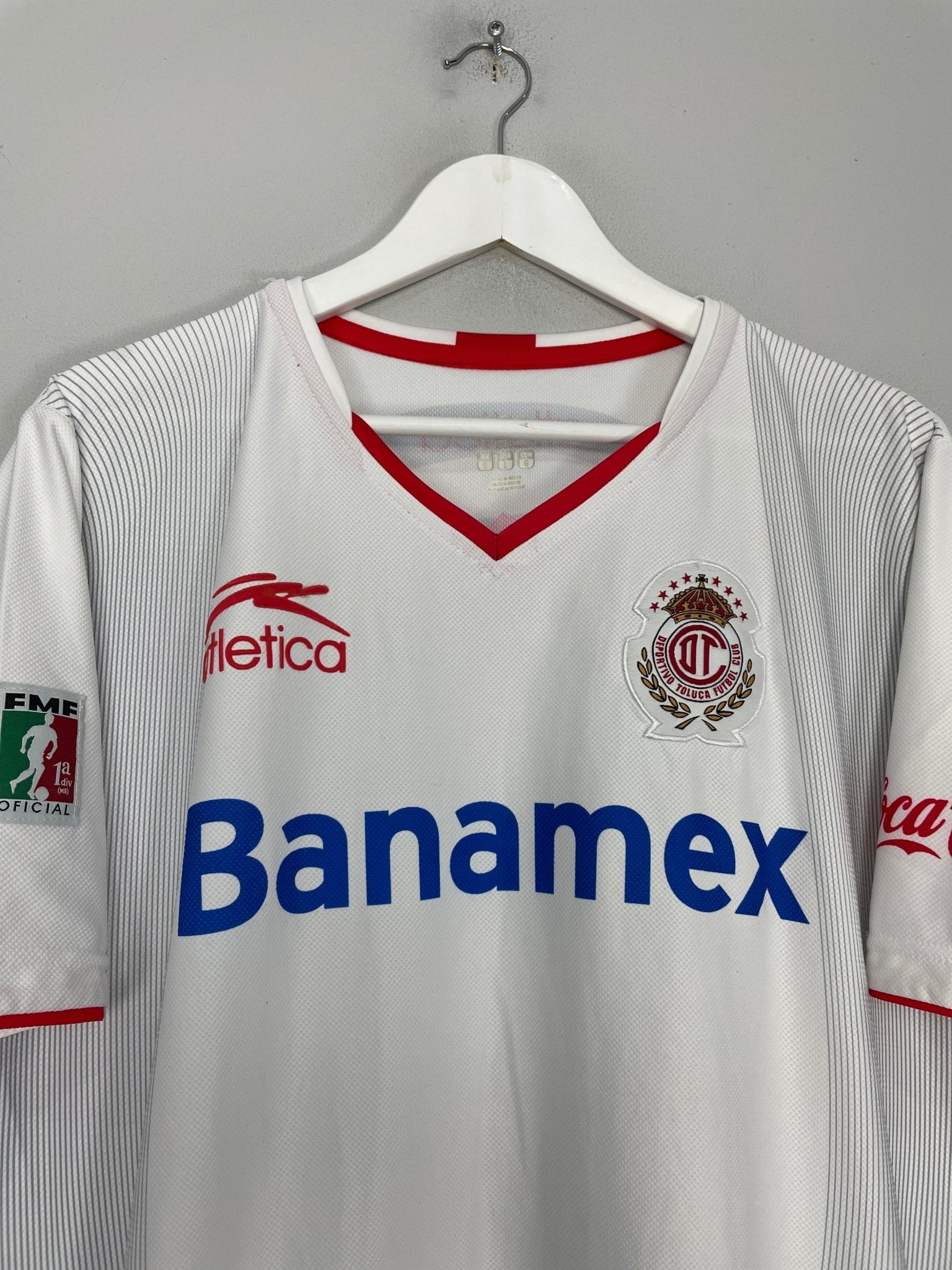 Shop 2007/08 DEPORTIVO TOLUCA AWAY SHIRT (L) ATLETICA, classic football shirts, vintage football shirts & retro soccer jerseys at Cult Kits
