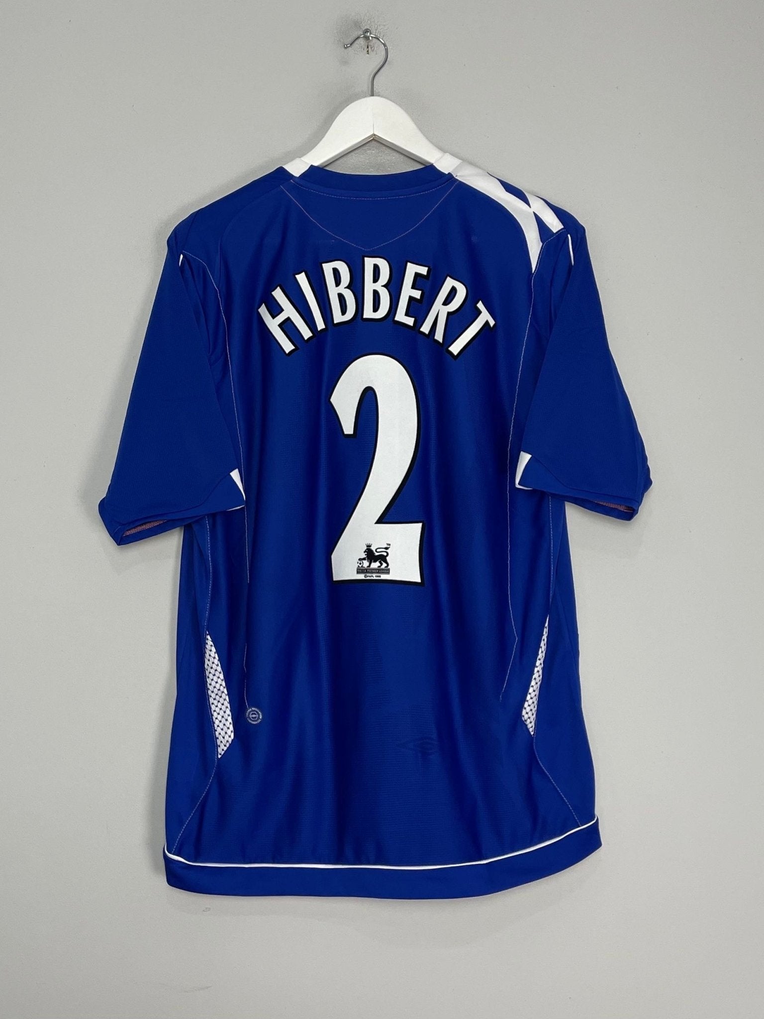 Shop 2007/08 EVERTON HIBBERT #2 HOME SHIRT (L) UMBRO, classic football shirts, vintage football shirts & retro soccer jerseys at Cult Kits