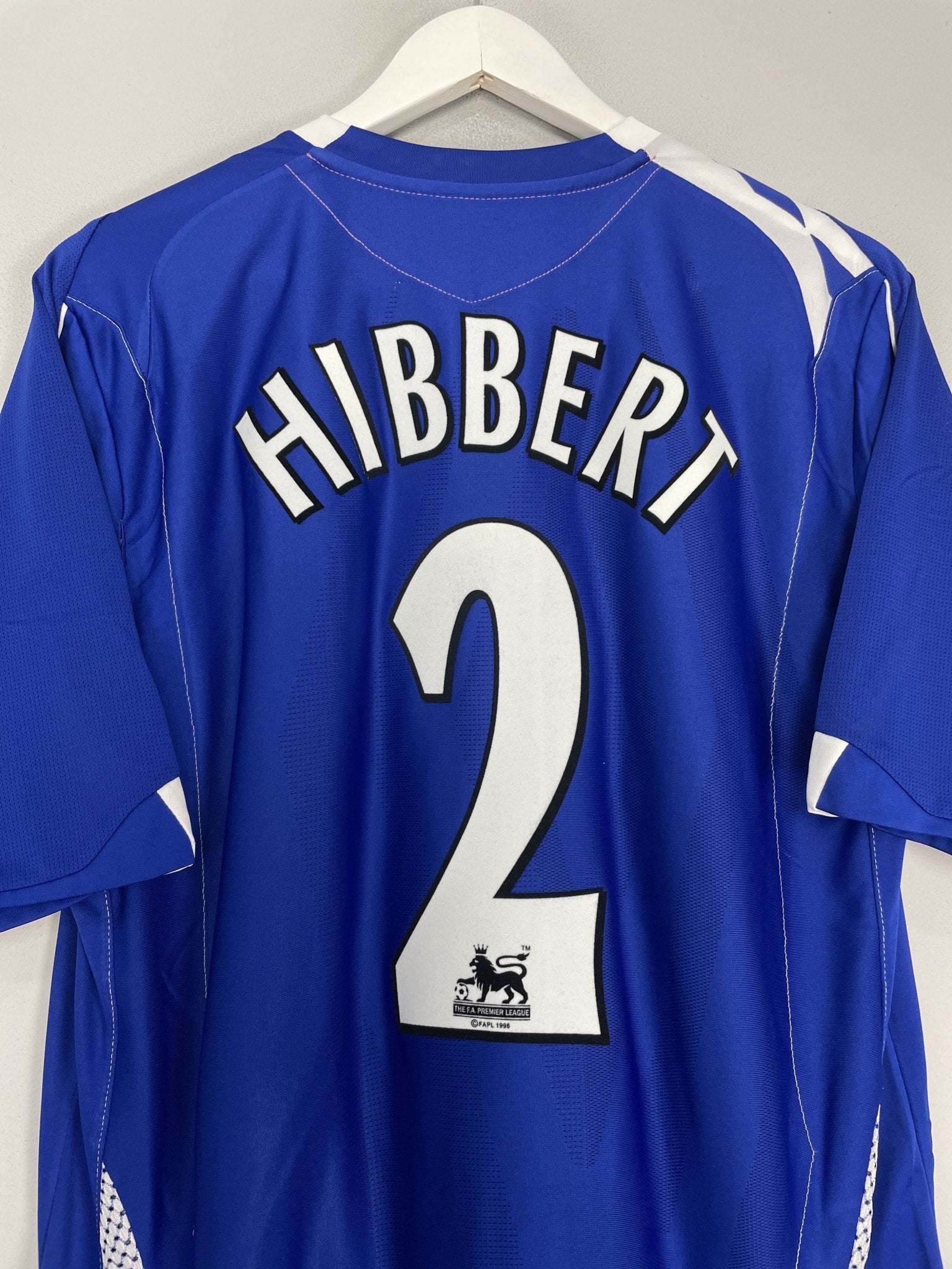 Shop 2007/08 EVERTON HIBBERT #2 HOME SHIRT (L) UMBRO, classic football shirts, vintage football shirts & retro soccer jerseys at Cult Kits