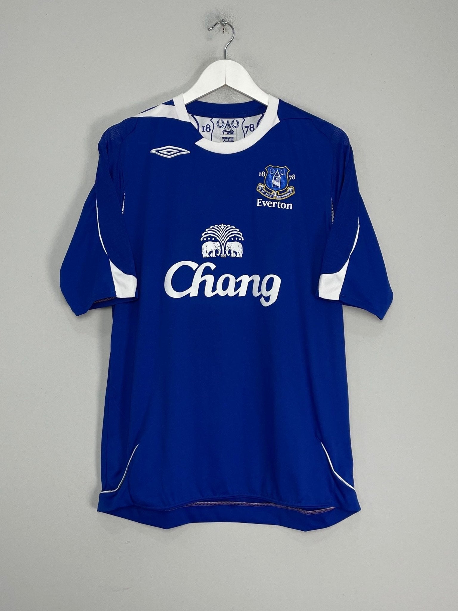 Shop 2007/08 EVERTON HIBBERT #2 HOME SHIRT (L) UMBRO, classic football shirts, vintage football shirts & retro soccer jerseys at Cult Kits