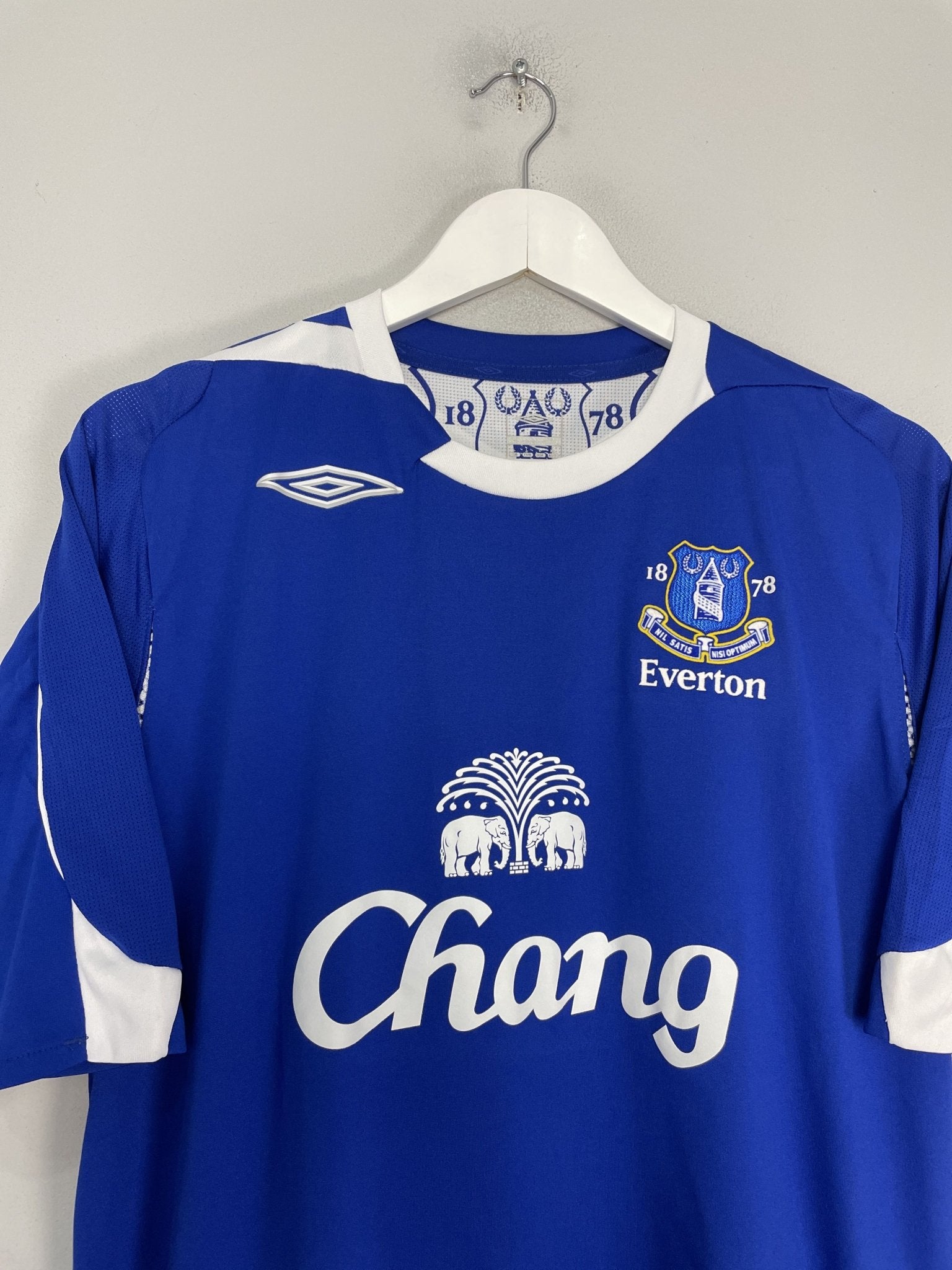 Shop 2007/08 EVERTON HIBBERT #2 HOME SHIRT (L) UMBRO, classic football shirts, vintage football shirts & retro soccer jerseys at Cult Kits